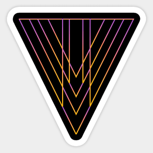 Orange pink triangle linear abstract geo Sticker